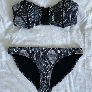 Triangl Swimsuit Two Piece. Reptile print, Small